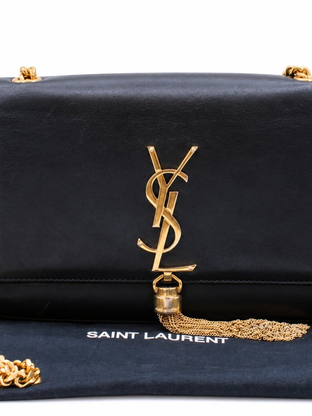 Saint Laurent Medium Kate Monogram Tassel Bag – Black